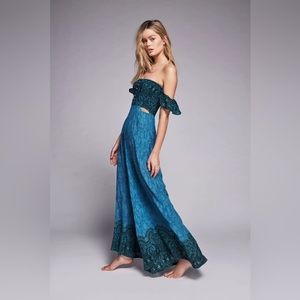 Free People Midsummer Dream Smocked Cutout Romper Jumpsuit S